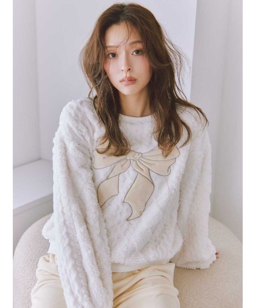 セール】リボンフリースセットアップ（ルームウェア/パジャマ