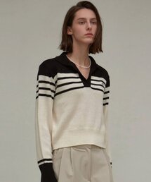 CLASSIC OPEN COLLAR KNIT_BLACK