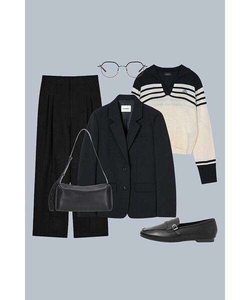 NICK&NICOLE(ニックアンドニコール)の「CLASSIC OPEN COLLAR KNIT_BLACK(ニット/セーター・レディース・その他・FREE)」の5枚目の写真