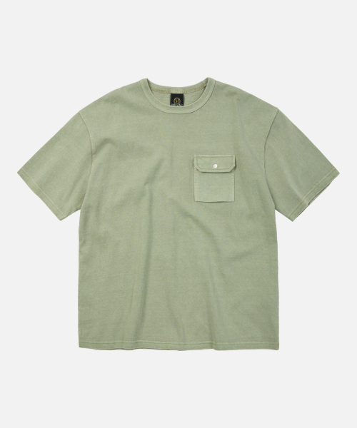 FRIZMWORKS(フリズムワークス)の「CIGARETTE POCKET PIGMENT DYEING TEE _ GREEN(Tシャツ/カットソー・メンズ・その他・LARGE/X-LARGE/SMALL/MEDIUM)」の1枚目の写真