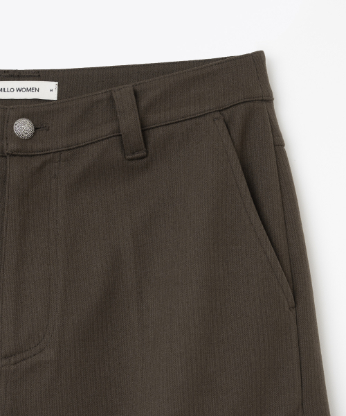 MILLO WOMEN（ミロウーマン）の「テーラードヘリンボーンバミューダパンツ[ブラウン]（その他パンツ・レディース・その他・SMALL/MEDIUM）」の4枚目の写真