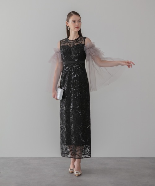 Leja(レジャ)の「【LEJA】フラワーチュールフリルスリーブIラインワンピースドレス美脚効果結婚式 パーティードレス 成人式 二次会 同窓会 お呼ばれ オケージョン 20代 30代(ドレス・レディース・ベージュ/ブラック・SMALL/MEDIUM)」の21枚目の写真