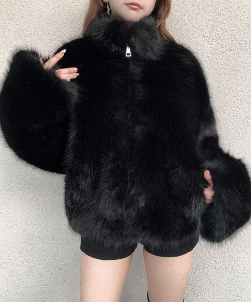 VEILA(ヴェイラ)の「フェイクファーショートジャケット(その他アウター・レディース・ベージュ/ダークブラウン/ブラック・フリー)」の21枚目の写真