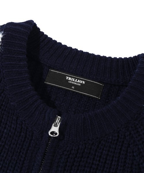 TRILLION(トリリオン)の「ウォッシャブルヘアリーブラシトラックジップアップニット(NAVY)(ニット/セーター・レディース・その他・LARGE/X-LARGE/MEDIUM)」の6枚目の写真