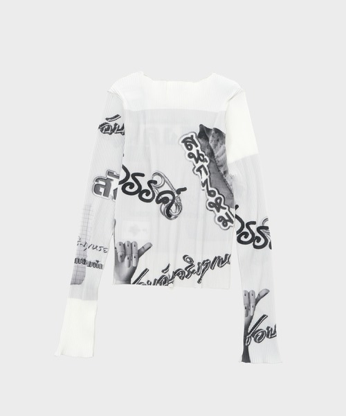 kotohayokozawa(コトハヨコザワ)の「別注 GRAPHIC TINY TOP(Tシャツ/カットソー・レディース・ライトグレー/ダークグレー・FREE)」の3枚目の写真