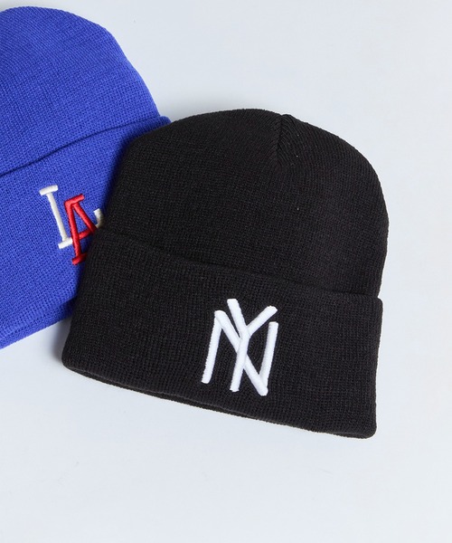AMERICAN NEEDLE（アメリカンニードル）の「【AMERICAN NEEDLE】CUFFED KNIT LA ANGELS/NY BLACK YANKEES/ロサンゼルスロジャース/ニューヨークヤンキース/ニットキャップ（ニットキャップ/ビーニー・メンズ・ブラック/ブルー・FREE）」の2枚目の写真