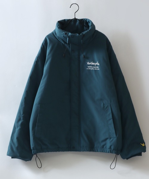 Mark Gonzales（マーク・ゴンザレス）の「MARK GONZALES ARTWORK COLLECTION/マークゴンザレス 別注 オーバーサイズ ドローコード パファージャケット パデッドジャケット ファイバーダウンジャケット レディース メンズ（ダウンジャケット/コート・メンズ・ブラック/ブルーグリーン/ライトグレー・M/L/XL）」の8枚目の写真