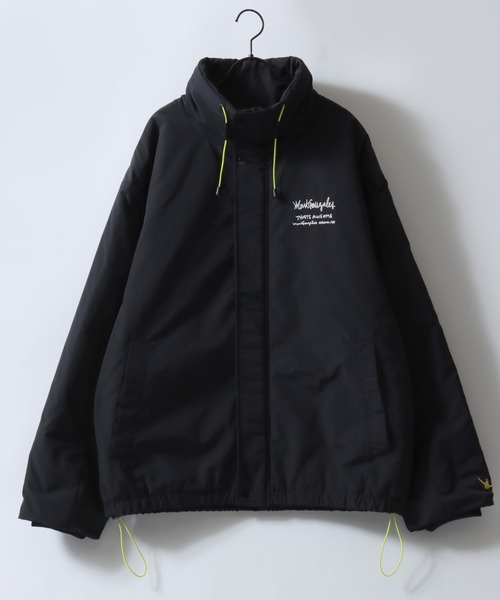 Mark Gonzales（マーク・ゴンザレス）の「MARK GONZALES ARTWORK COLLECTION/マークゴンザレス 別注 オーバーサイズ ドローコード パファージャケット パデッドジャケット ファイバーダウンジャケット レディース メンズ（ダウンジャケット/コート・メンズ・ブラック/ブルーグリーン/ライトグレー・M/L/XL）」の4枚目の写真