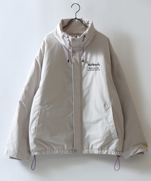 Mark Gonzales（マーク・ゴンザレス）の「MARK GONZALES ARTWORK COLLECTION/マークゴンザレス 別注 オーバーサイズ ドローコード パファージャケット パデッドジャケット ファイバーダウンジャケット レディース メンズ（ダウンジャケット/コート・メンズ・ブラック/ブルーグリーン/ライトグレー・M/L/XL）」の6枚目の写真