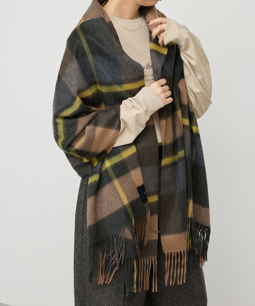 Spick & Span(スピックアンドスパン)の「《追加2》Spick & Span カシミヤチェックストール(ストール/ショール・レディース・ブラウン/グリーン・FREE)」の1枚目の写真