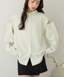 hinari（ヒナリ）の「マルチWAYストライプシャツ（シャツ/ブラウス）」