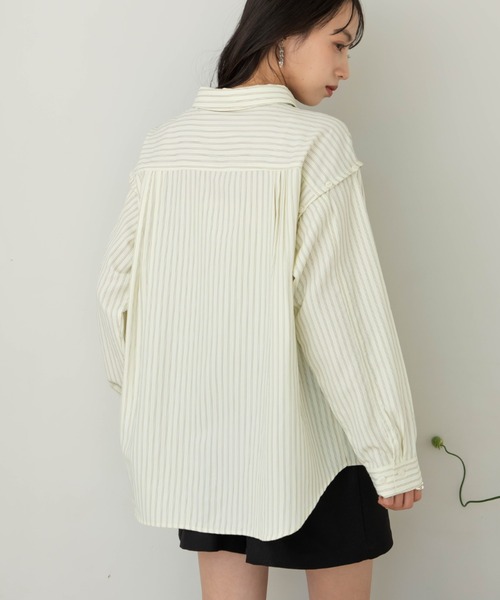 hinari（ヒナリ）の「マルチWAYストライプシャツ（シャツ/ブラウス・レディース・クリーム/サックスブルー・FREE）」の15枚目の写真