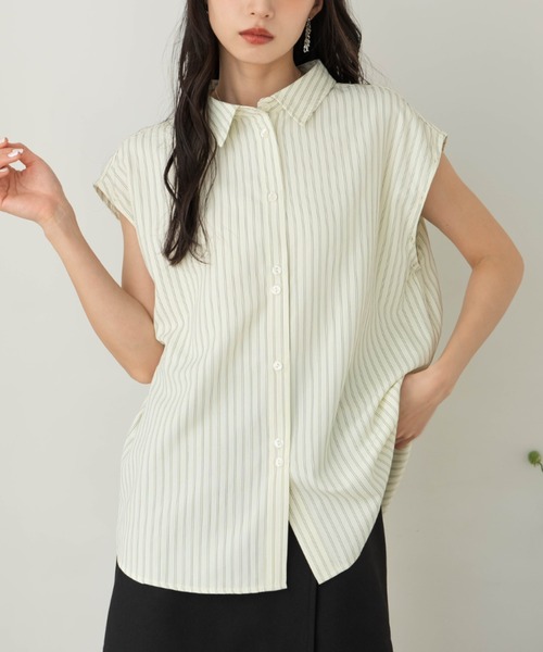 hinari（ヒナリ）の「マルチWAYストライプシャツ（シャツ/ブラウス・レディース・クリーム/サックスブルー・FREE）」の20枚目の写真
