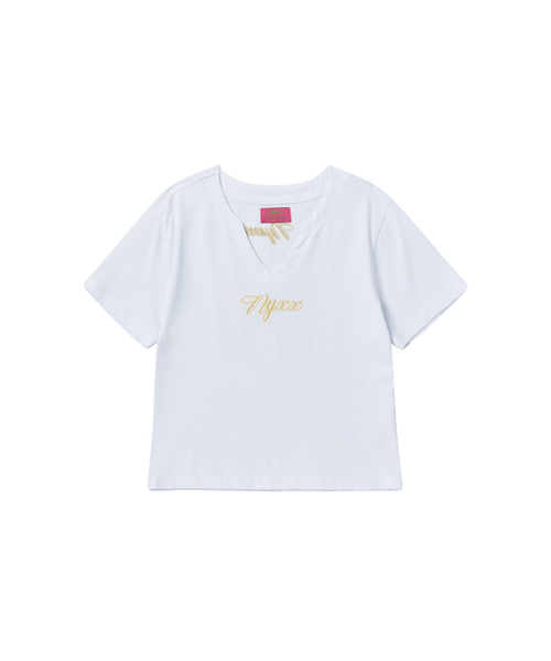 NYXX(エヌワイエックスエックス)の「CROP UNIFORM NUMBER 14 TEE WHITE(Tシャツ/カットソー・レディース・その他・FREE)」の2枚目の写真