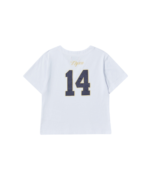 NYXX(エヌワイエックスエックス)の「CROP UNIFORM NUMBER 14 TEE WHITE(Tシャツ/カットソー・レディース・その他・FREE)」の3枚目の写真