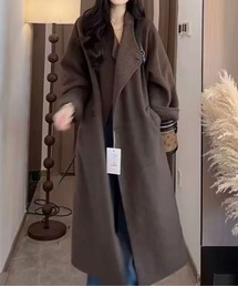 ウールタッチロングガウンコート