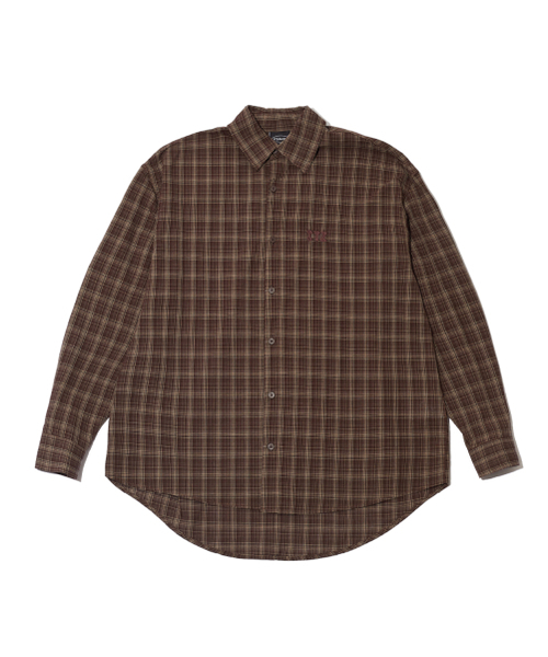 ITZAVIBE(イッザバイブ)の「ITZ MINI LOGO CHECK SHIRT - BROWN(シャツ/ブラウス・レディース・その他・MEDIUM/LARGE)」の1枚目の写真