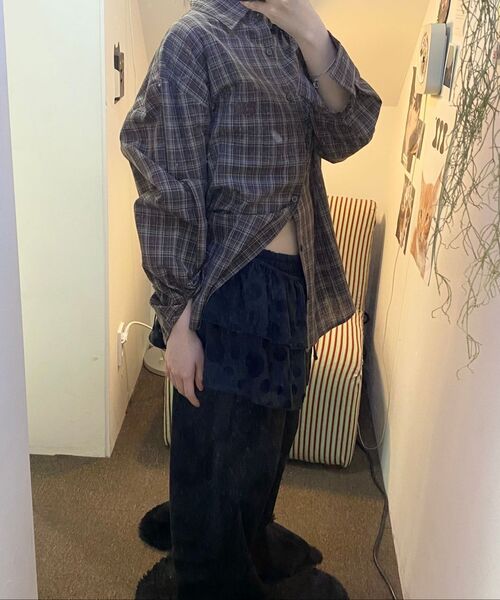 ITZAVIBE(イッザバイブ)の「ITZ MINI LOGO CHECK SHIRT - BROWN(シャツ/ブラウス・レディース・その他・MEDIUM/LARGE)」の5枚目の写真