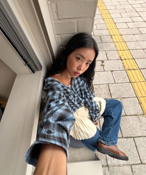 ITZAVIBE(イッザバイブ)の「ITZ MINI LOGO CHECK SHIRT - BROWN(シャツ/ブラウス・レディース・その他・MEDIUM/LARGE)」の15枚目の写真