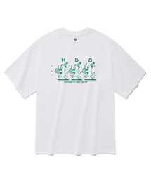 ハッピーバースデー 半袖Tシャツ ホワイト