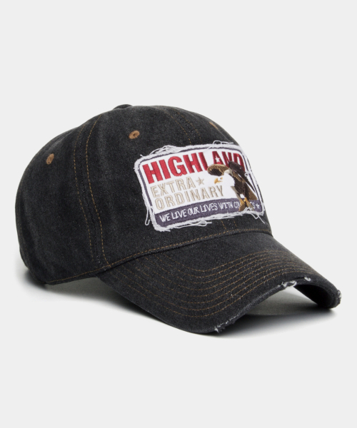 ウォッシングボールキャップ HIGH EA デニムキャップ ブラック