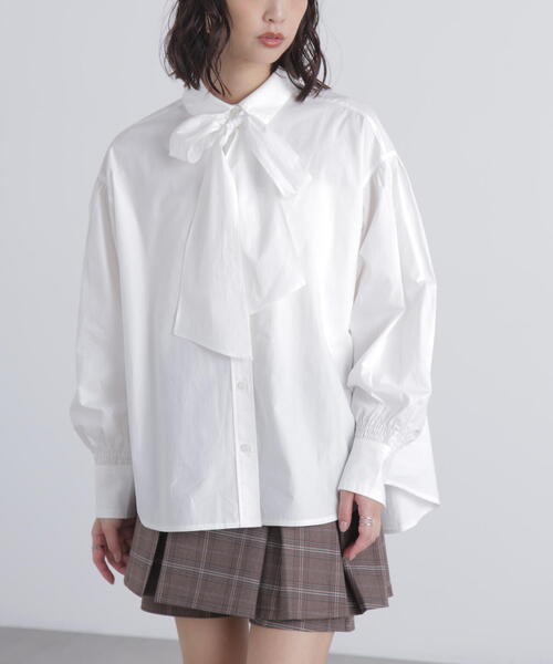 FREE'S MART(フリーズマート)の「◆ボウタイ付きブラウス(シャツ/ブラウス・レディース・ホワイト/ホワイト系その他/ブルー・FREE)」の13枚目の写真