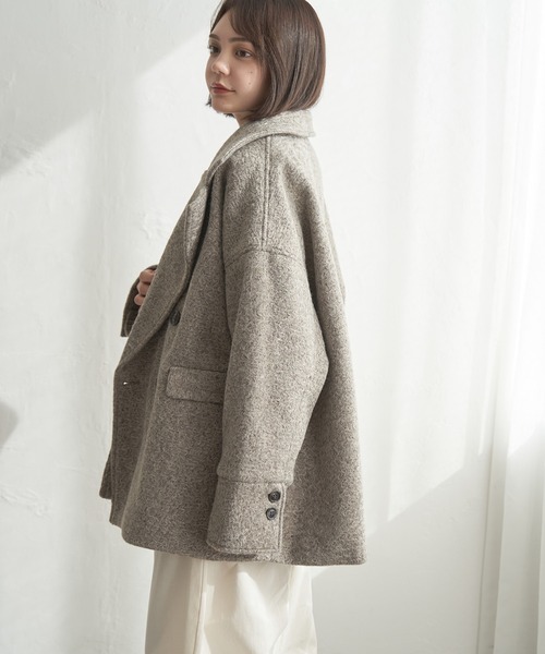 notch.（ノッチ）の「カールシャギーダブルコート（ピーコート・レディース・ブラウン/チャコール・M）」の20枚目の写真