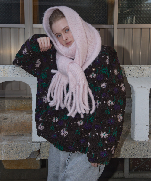 ANOETIC（アノエティック）の「FLORAL HALF BUTTON FLEECE ANORAK _BLACK（その他アウター・レディース・ブラック・FREE）」の3枚目の写真