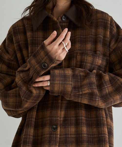 コムデギャルソン　ジャケット　コーデュロイ　襟チェック　ブラウン meilmada（メイルマダ）の「コーデュロイカラーチェックジャケット