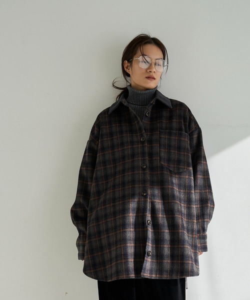 meilmada(メイルマダ)の「コーデュロイカラーチェックジャケット(シャツ/ブラウス・レディース・ブラウン/チャコールグレー・FREE)」の13枚目の写真