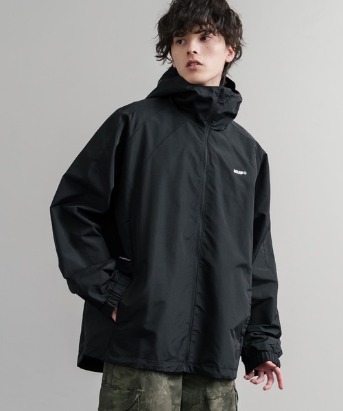 HUF（ハフ）の「HUF ハフ ALL CAPS SHELL JACKET オーバーサイズラグランスリーブナイロンジャケット（ナイロンジャケット・メンズ・ブラウン/ブラック・M/XL/L）」の3枚目の写真