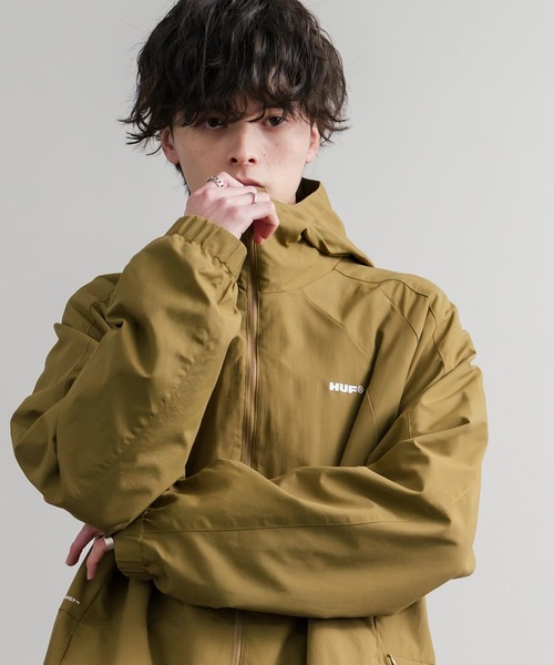 HUF（ハフ）の「HUF ハフ ALL CAPS SHELL JACKET オーバーサイズラグランスリーブナイロンジャケット（ナイロンジャケット・メンズ・ブラウン/ブラック・M/XL/L）」の11枚目の写真