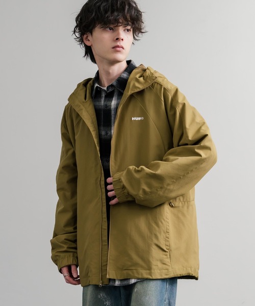 HUF（ハフ）の「HUF ハフ ALL CAPS SHELL JACKET オーバーサイズラグランスリーブナイロンジャケット（ナイロンジャケット・メンズ・ブラウン/ブラック・M/XL/L）」の13枚目の写真