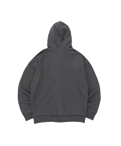 BECANVAS(ビキャンバス)の「BECANVAS PIGMENT DYDE OVERFIT HOOD ZIP-UP (CHARCOAL)(パーカー・レディース・ダークグレー・LARGE/SMALL/MEDIUM/X-LARGE)」の2枚目の写真