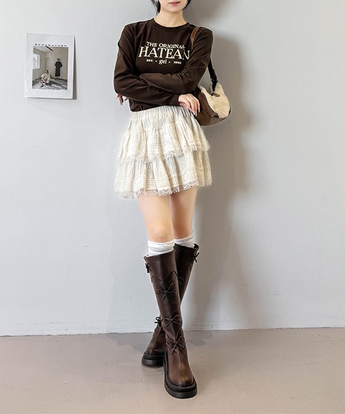 Lace Ladies(レースレディース)の「レザー調 メニー リボン ロング ブーツ(ブーツ・レディース・ブラック/ブラウン・22.5cm/23cm/23.5cm/24cm/24.5cm)」の11枚目の写真
