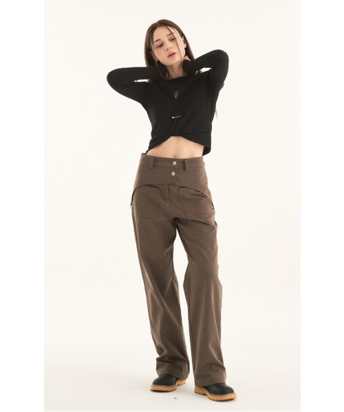 HHIPS(ダブルヒップス)の「ツーボタンパンツ_ブラウン(その他パンツ・レディース・その他・SMALL/MEDIUM)」の5枚目の写真