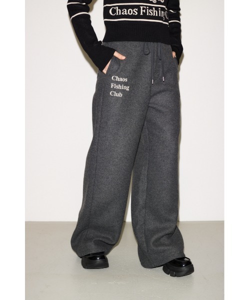 THROW by SLY（スローバイスライ）の「THROW Chaos Fishing Club RELAX PT カオスフィッシングクラブ リラックスパンツ 秋服 冬服（スラックス・レディース・杢グレー/ネイビー・FREE）」の3枚目の写真
