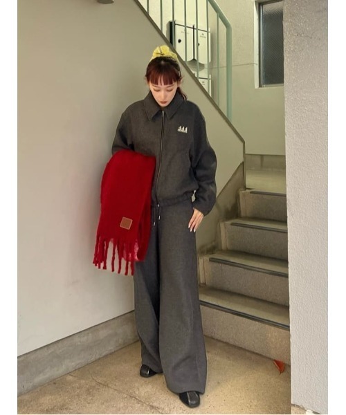 THROW by SLY（スローバイスライ）の「THROW Chaos Fishing Club RELAX PT カオスフィッシングクラブ リラックスパンツ 秋服 冬服（スラックス・レディース・杢グレー/ネイビー・FREE）」の18枚目の写真