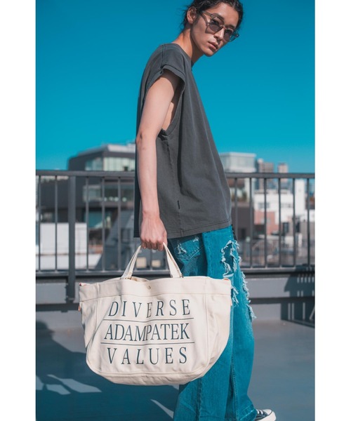 ADAM PATEK(アダムパテック)の「【ADAMPATEK/アダムパテック】news paper bag/ニュースペーパーバッグ(ショルダーバッグ・メンズ・ホワイト/ブラック・FREE)」の15枚目の写真