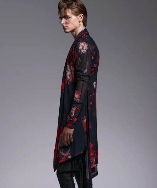 kiryuyrik(キリュウキリュウ)の「Kiryuyrik/キリュウキリュウ/Flora Mesh Dolman Sleeve Cardigan/フローラ メッシュドルマンスリーブ カーディガン(カーディガン/ボレロ・メンズ・ブラック・LARGE/MEDIUM/SMALL)」の4枚目の写真
