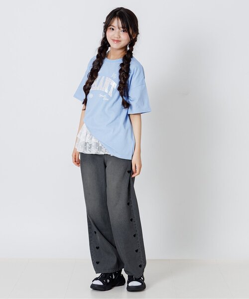 algy(アルジー)の「アソートデニムワイドパンツ(デニムパンツ・キッズ・サックスブルー/ブルー/グレー・130/140/150/160)」の11枚目の写真