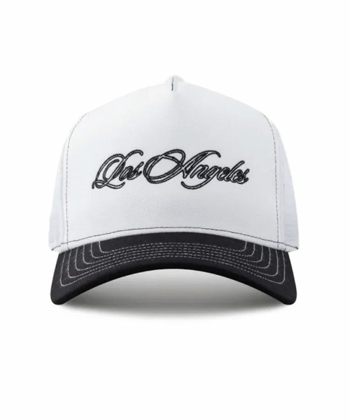 STAMPD】LA SCRIPT TRUCKER / ホワイト [SLA-U4025HT]（キャップ