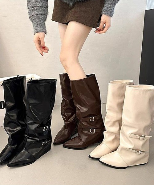 gossip!ロサンゼルス(ゴシップロサンゼルス)の「ストレートライン ベルテッドブーツ(ブーツ・レディース・ブラック/ホワイト/ブラウン・36/37)」の17枚目の写真