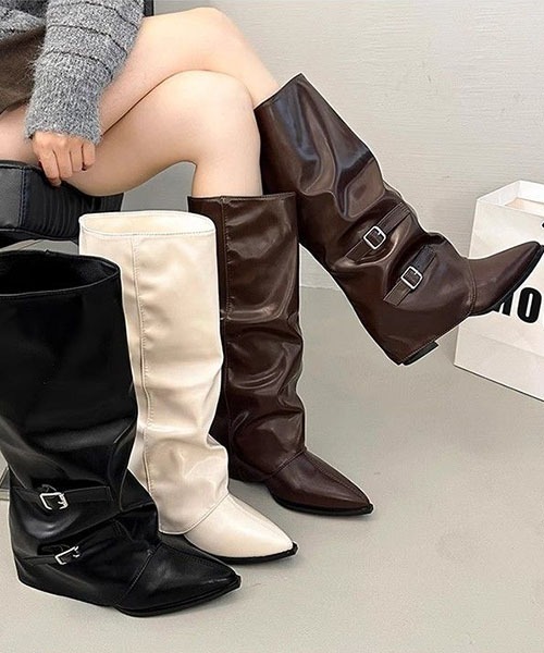 gossip!ロサンゼルス(ゴシップロサンゼルス)の「ストレートライン ベルテッドブーツ(ブーツ・レディース・ブラック/ホワイト/ブラウン・36/37)」の20枚目の写真