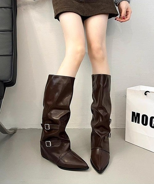 gossip!ロサンゼルス(ゴシップロサンゼルス)の「ストレートライン ベルテッドブーツ(ブーツ・レディース・ブラック/ホワイト/ブラウン・36/37)」の12枚目の写真