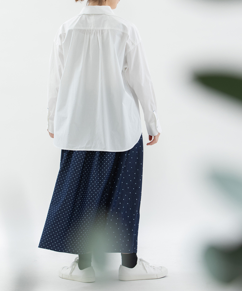 nop de nod(ノップドゥノッド)の「タイプライターペタルカラーシャツ(シャツ/ブラウス・レディース・スミクロ/ブルー/オフホワイト・M)」の21枚目の写真