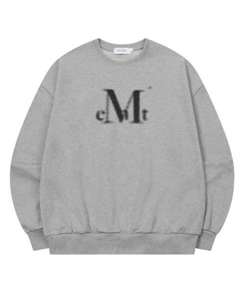 MUCENT(ムセント)の「スプレーロゴシグネチャースウェット 男女共用 (4カラー)(スウェット・レディース・ブラック/グレー/ネイビー/スカイブルー・L/S)」の3枚目の写真