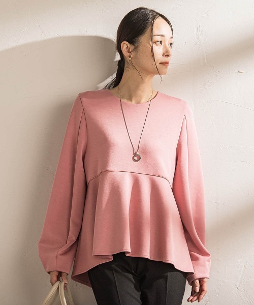 LAUTREAMONT(ロートレアモン)の「ペプラムシルエットプルオーバー≪洗える≫(Tシャツ/カットソー・レディース・ピンク・9号)」の1枚目の写真