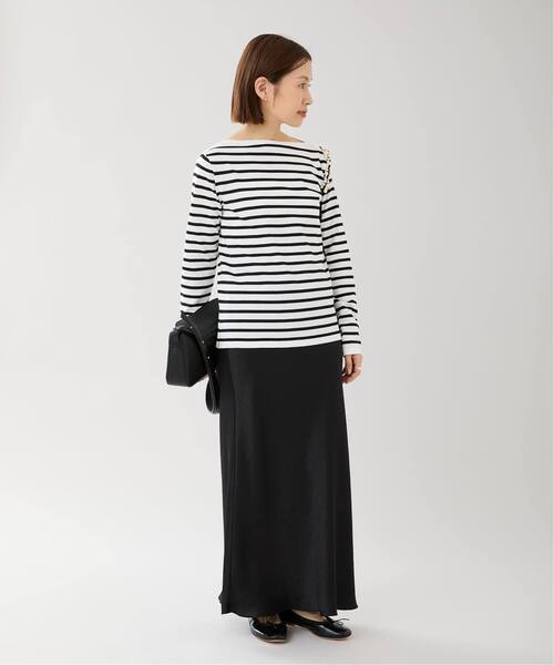 IENA（イエナ）の「《追加16》ダブルサテンスカート（スカート・レディース・ブラック/ライトグレー/ホワイト系その他・38/36/34/40）」の4枚目の写真