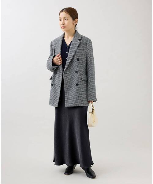 IENA（イエナ）の「《追加16》ダブルサテンスカート（スカート・レディース・ブラック/ライトグレー/ホワイト系その他・38/36/34/40）」の5枚目の写真